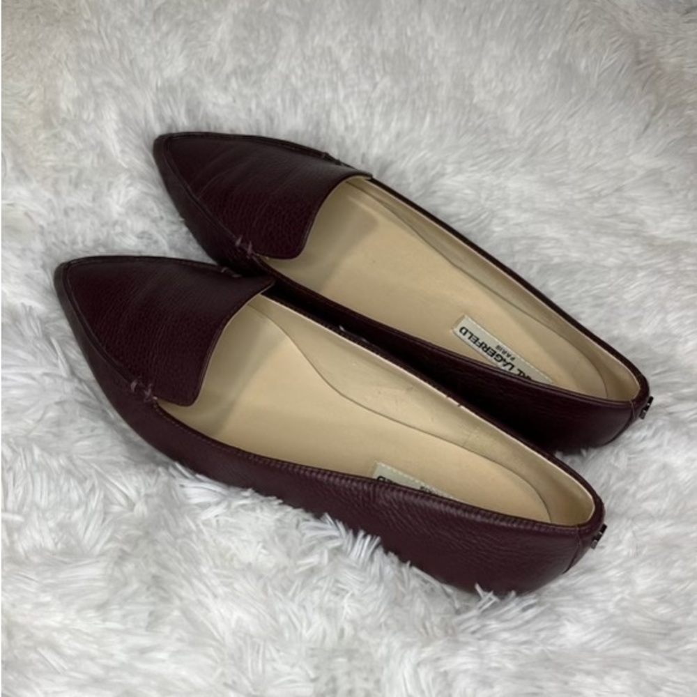 Karl Lagerfeld Paris Burgundy Ballet Flats Sz 6.5